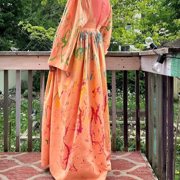 vintage painted prom wedding dress Streetwear art - Picture 7 of 8